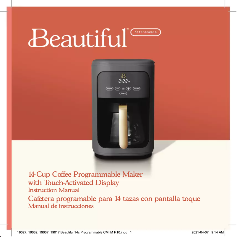 Imagen de la primera página del manual del dispositivo 14-Cup Programmable with Touch-Activated Display