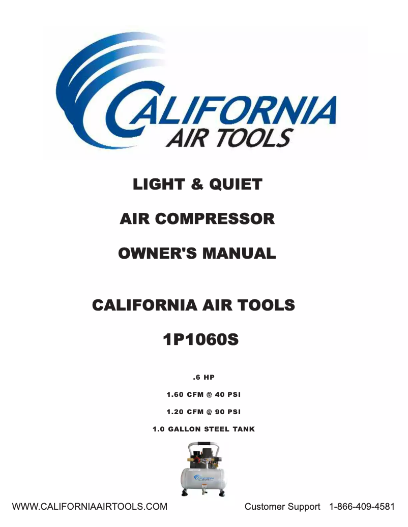 Página 1 del manual Manual de usuario California Air Tools 1P1060S
