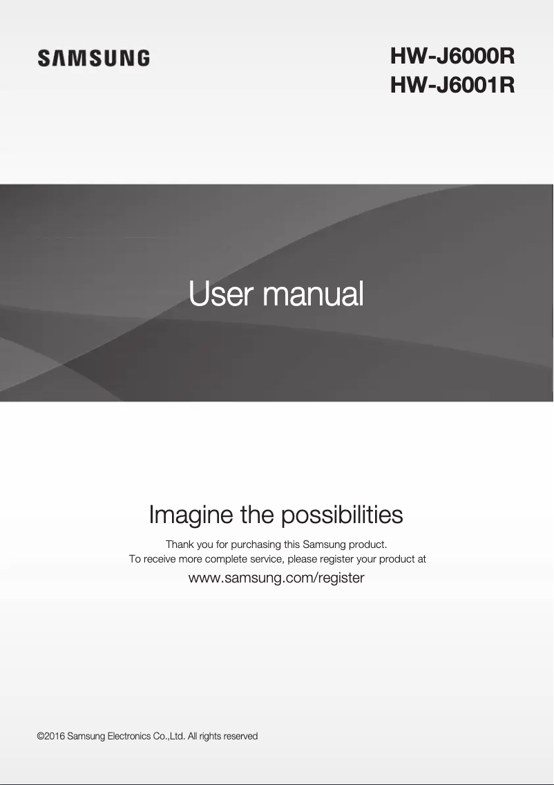 Imagen de la primera página del manual del dispositivo HW-J6000R