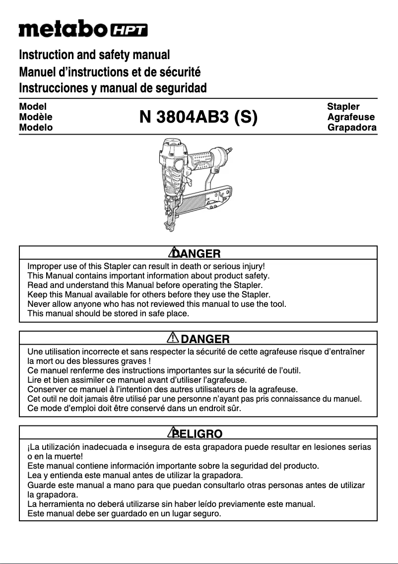 Página nº 1 - Manual de usuario Metabo N3804AB3(S)