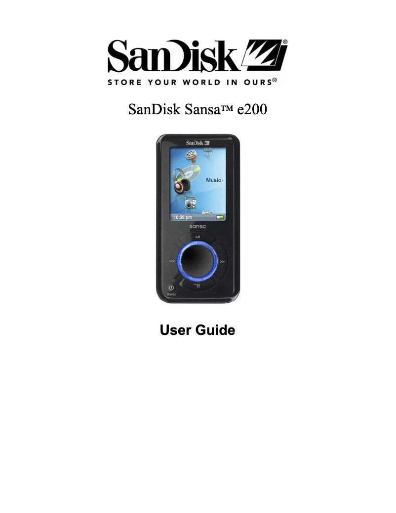 Página 1 del manual Manual de usuario Sandisk Sansa e260
