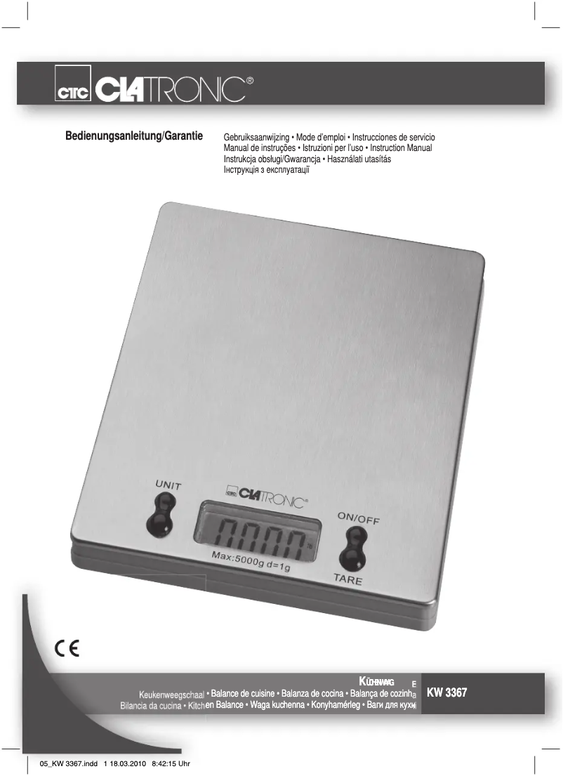 Imagen de la primera página del manual del dispositivo KW 3367