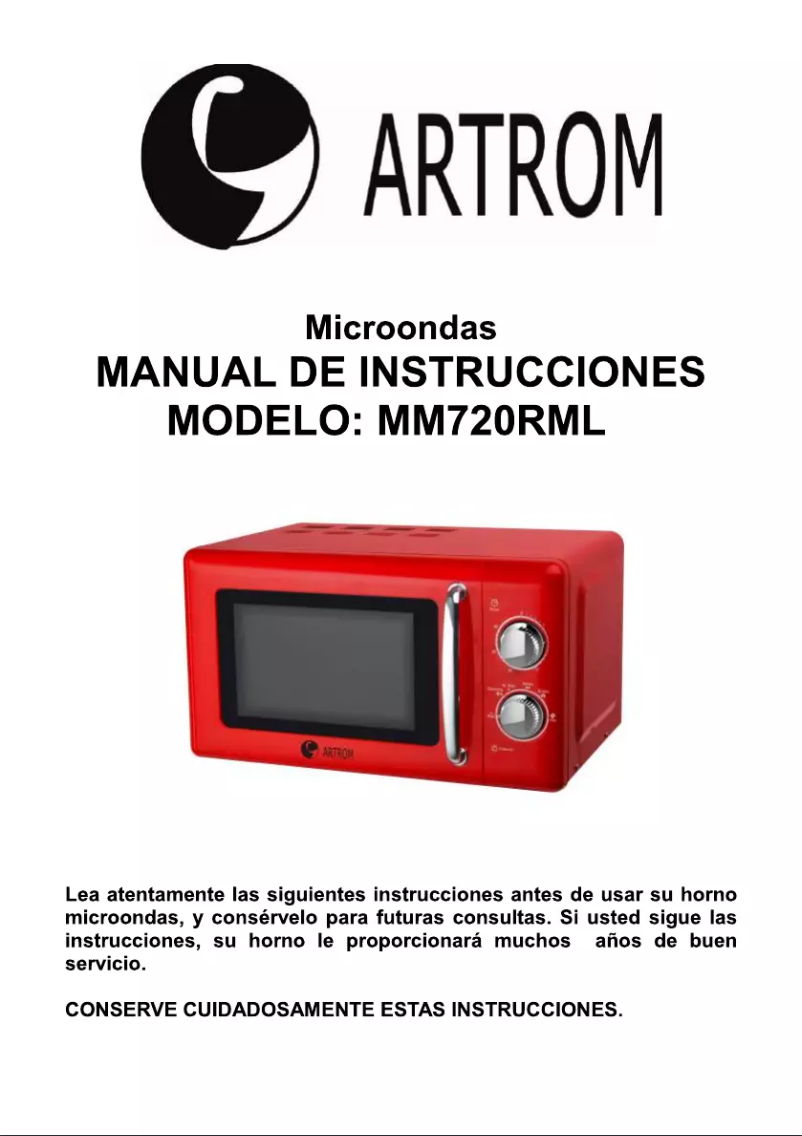Imagen de la primera página del manual del dispositivo MM720RML