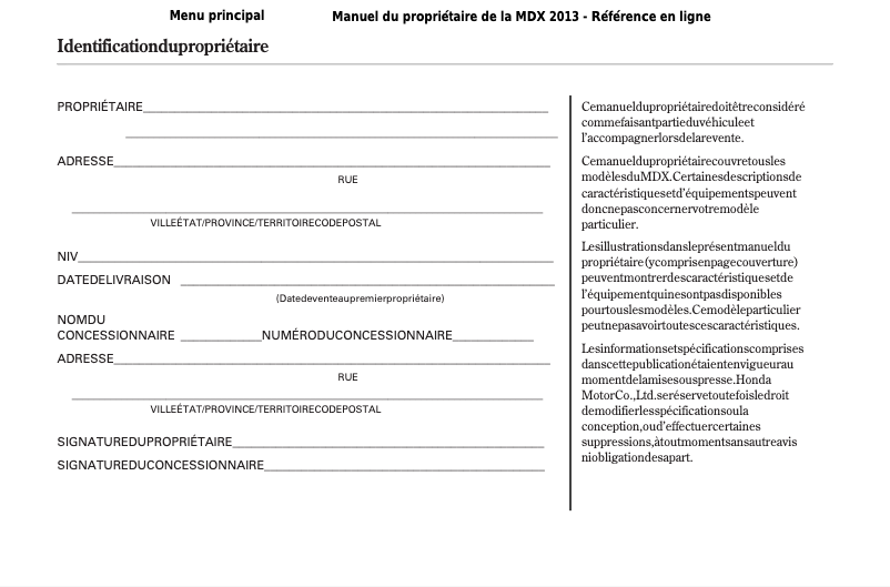Imagen de la primera página del manual del dispositivo MDX (2013)