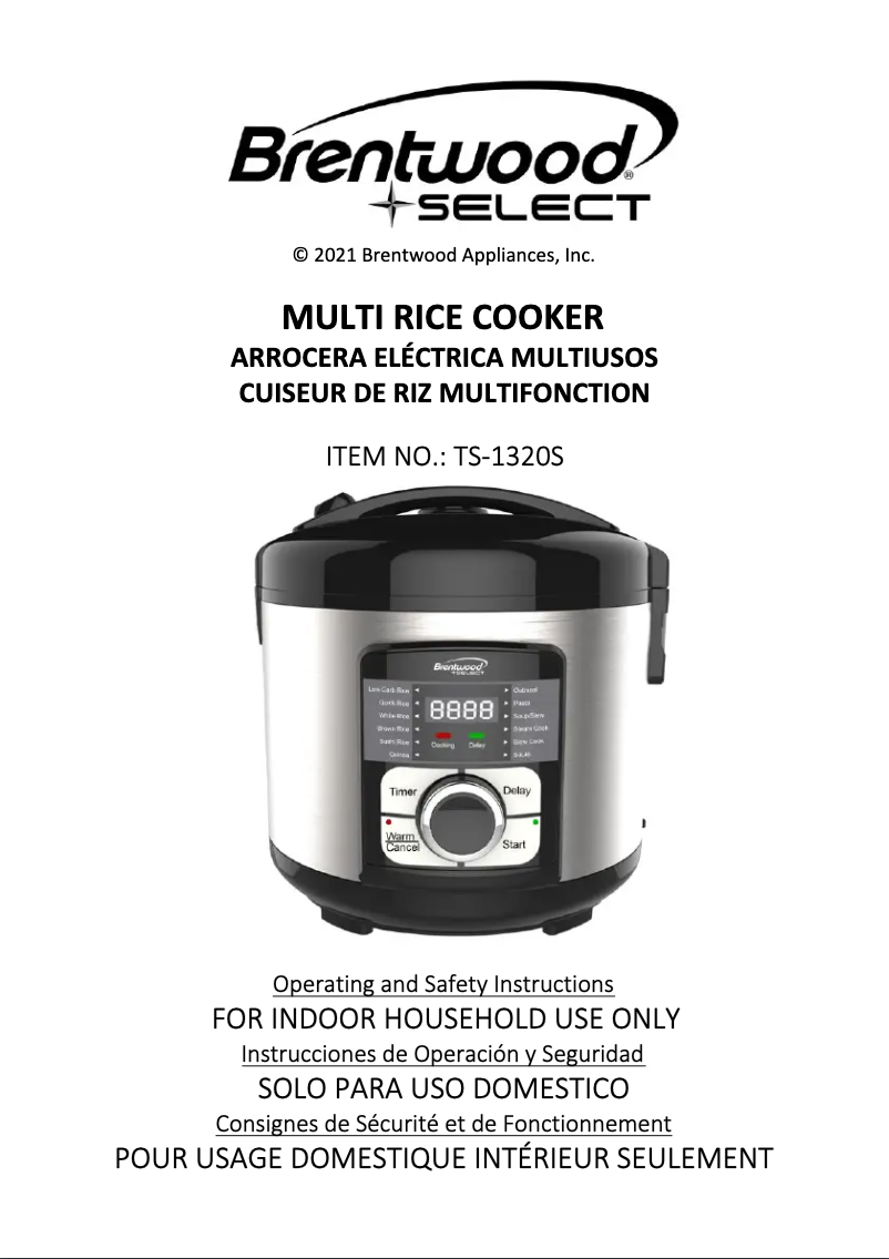 Página nº 1 - Manual de usuario Brentwood TS-1320S