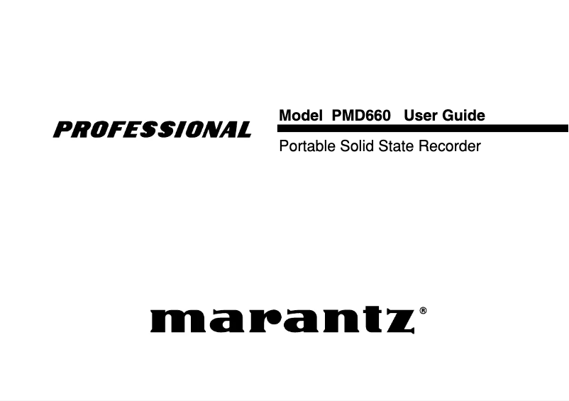Página 1 del manual Manual de usuario Marantz PMD660
