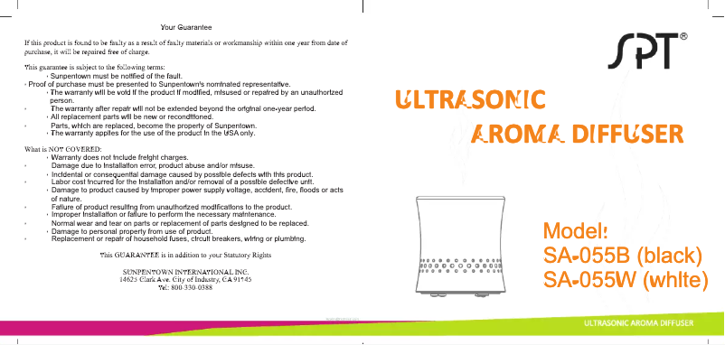 Página 1 del manual Manual de usuario SPT SA-055W