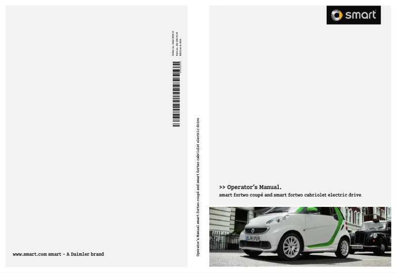 Página 1 del manual Manual de usuario Smart Fortwo Cabriolet electric drive (2014)