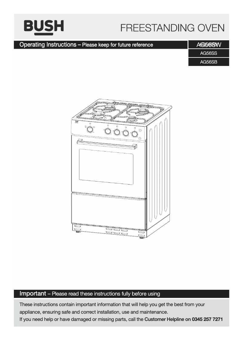 Imagen de la primera página del manual del dispositivo AG56SS