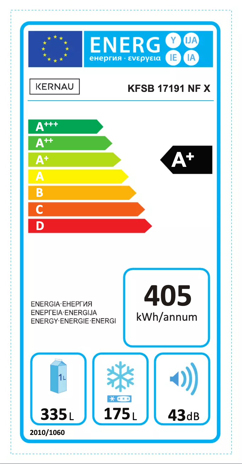 Página 1 del manual Etiqueta energética Kernau KFSB 17191 NF X