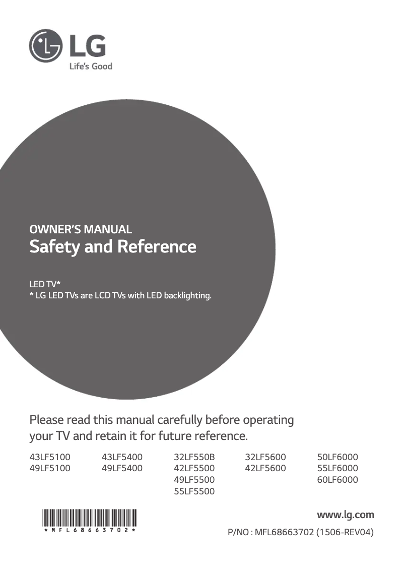 Imagen de la primera página del manual del dispositivo 50LF6000