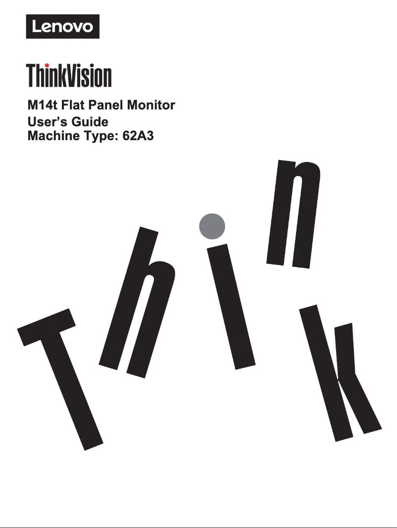 Imagen de la primera página del manual del dispositivo ThinkVision M14t