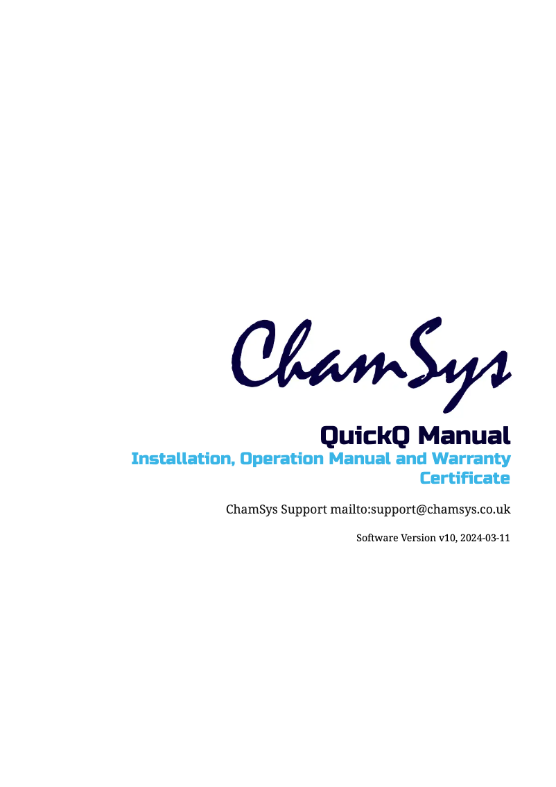 Página 1 del manual Manual de usuario ChamSys QuickQ DIN