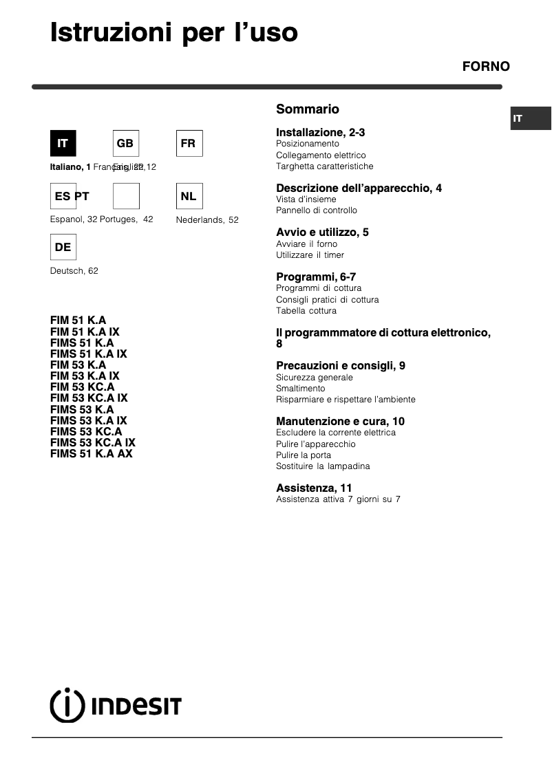 Imagen de la primera página del manual del dispositivo FIM 53 K.A (BK)
