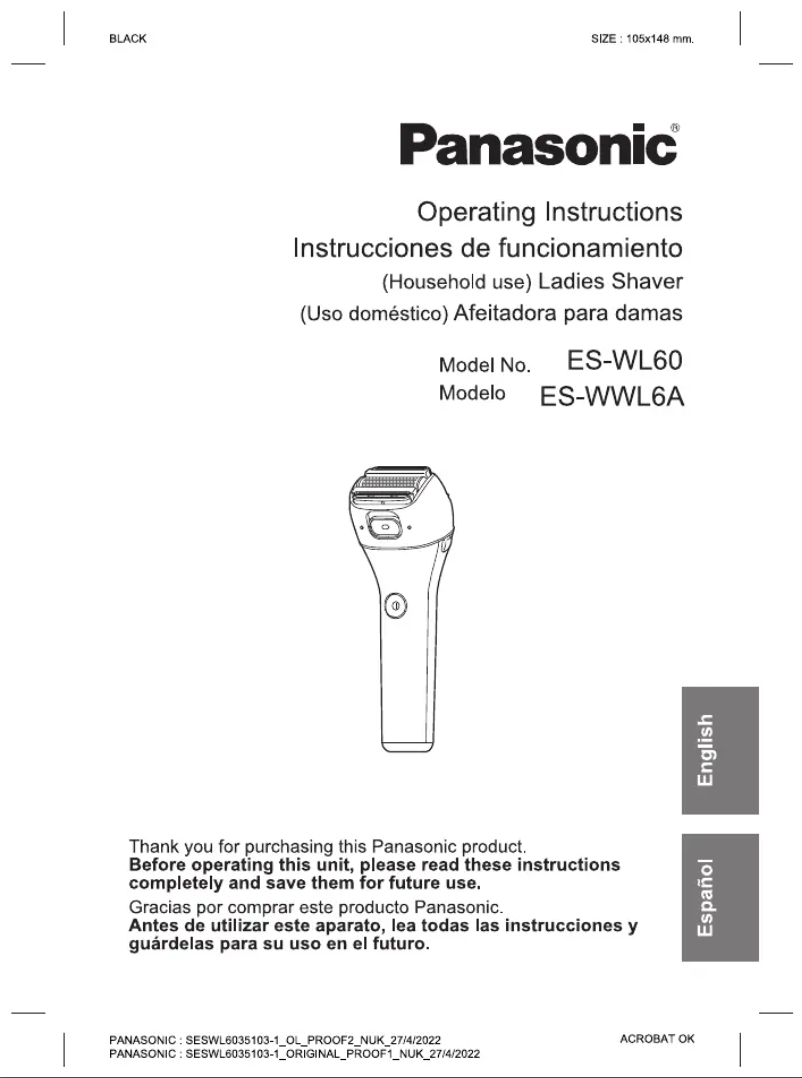 Imagen de la primera página del manual del dispositivo ES-WWL6