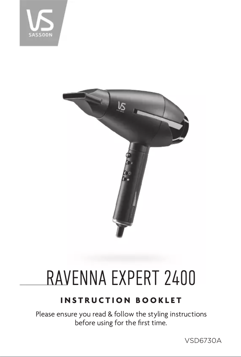 Página nº 1 - Manual de usuario VS Sassoon Ravenna Expert 2400 VSD6730A