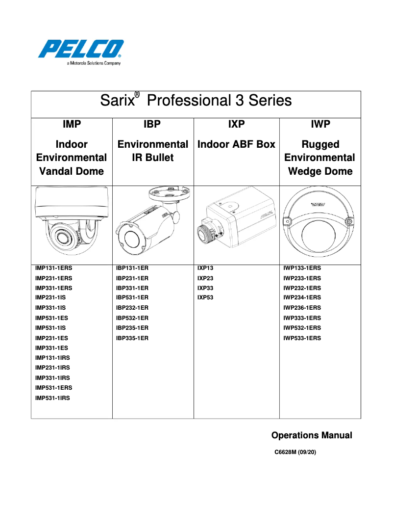 Imagen de la primera página del manual del dispositivo Sarix Professional IWP234-1ERS