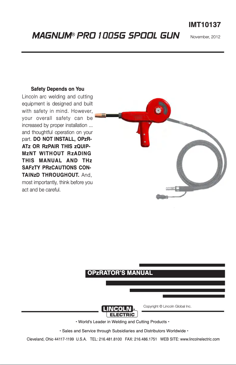 Imagen de la primera página del manual del dispositivo Magnum Pro 100SG