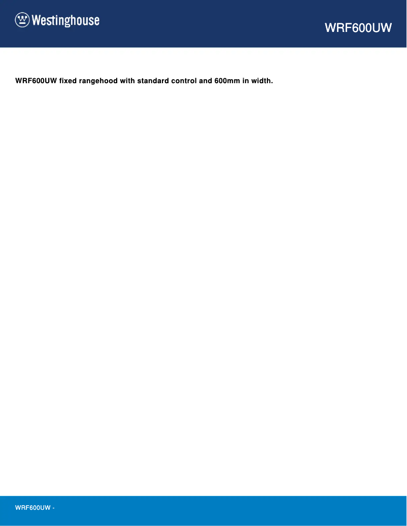 Página 1 del manual Ficha técnica Westinghouse WRF600UW