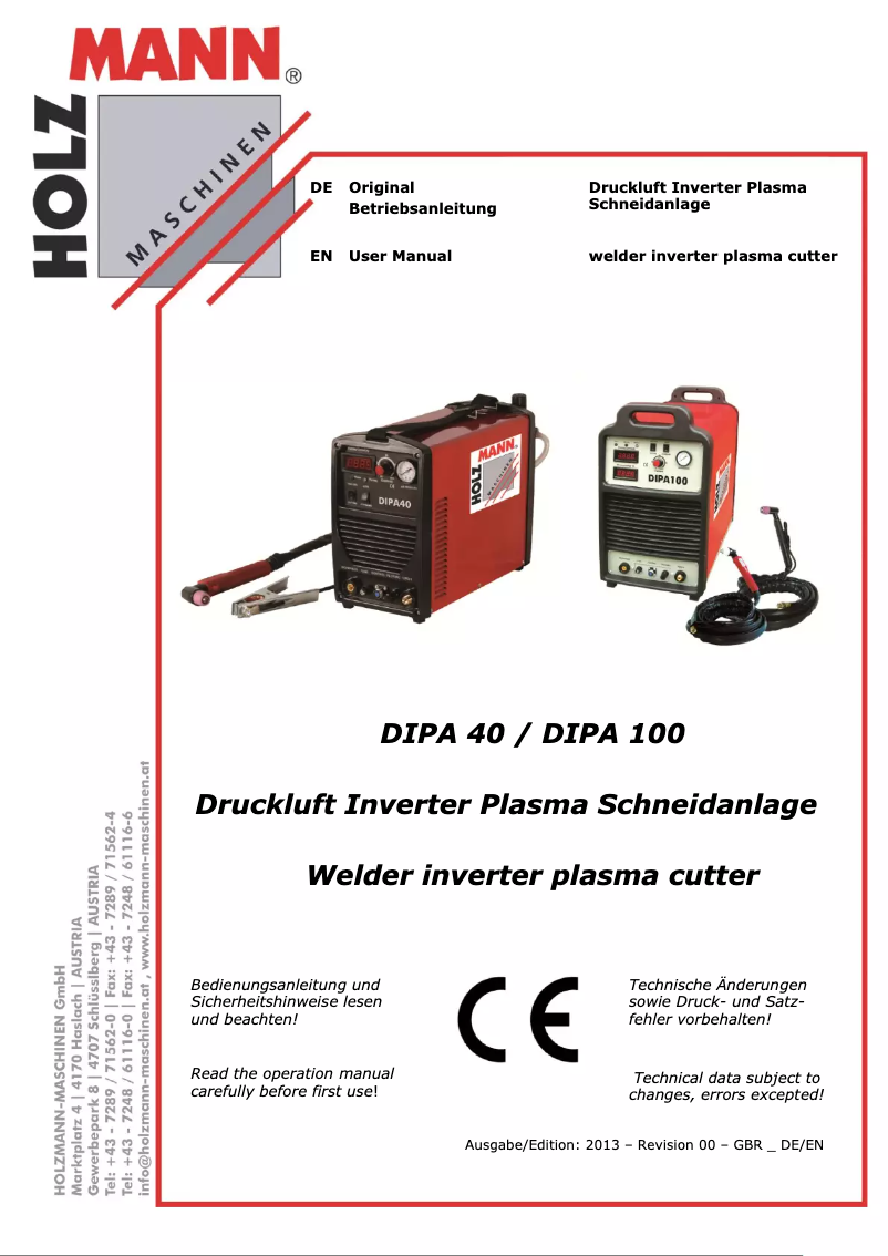 Imagen de la primera página del manual del dispositivo DIPA40