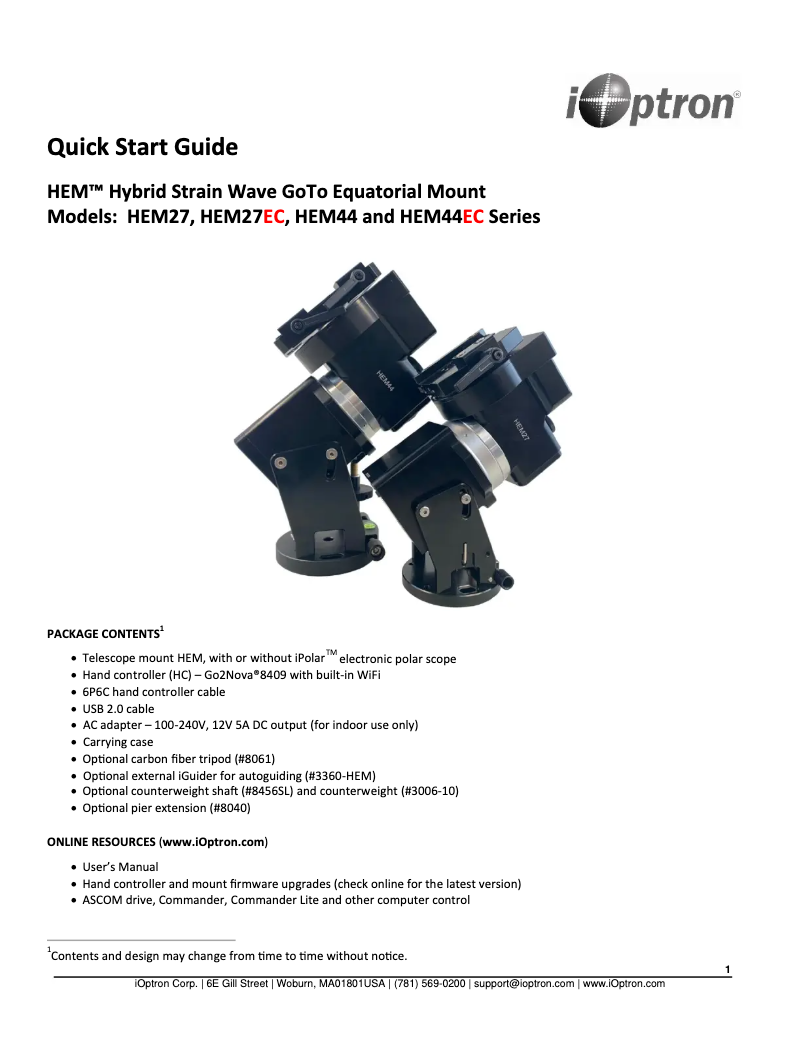 Imagen de la primera página del manual del dispositivo HEM44