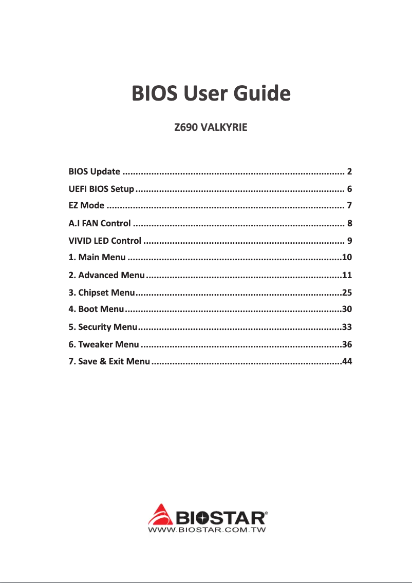 Página nº 1 - Manual de usuario Biostar Z690 VALKYRIE
