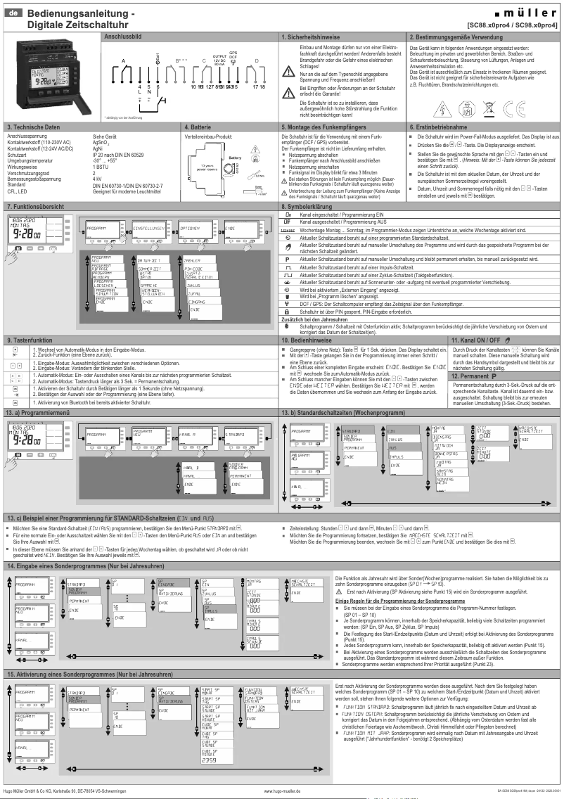 Página 1 del manual Manual de usuario Müller SC 98.30 pro4