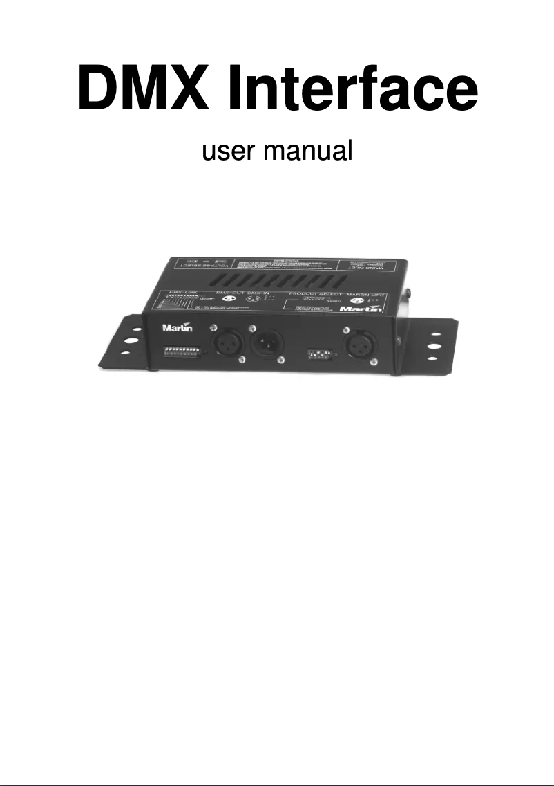 Imagen de la primera página del manual del dispositivo DMX Interface