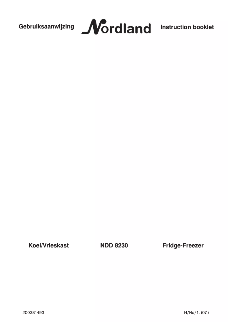 Página 1 del manual Manual de usuario Nordland NDD 8230