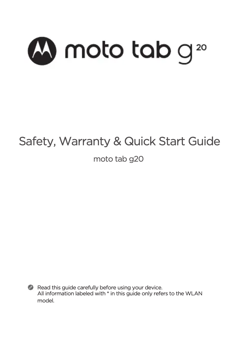 Página 1 del manual Guía de inicio rápido Motorola Moto Tab G20