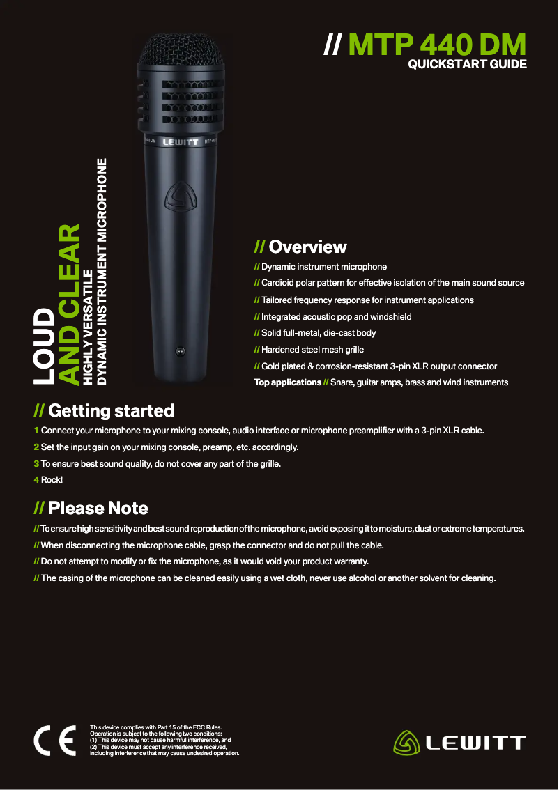 Imagen de la primera página del manual del dispositivo MTP 440 DM