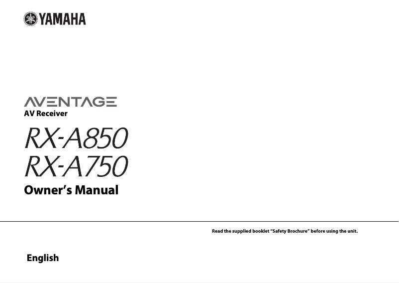 Página 1 del manual Manual de usuario Yamaha RX-A750