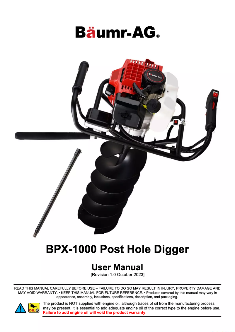 Imagen de la primera página del manual del dispositivo BPX-1000