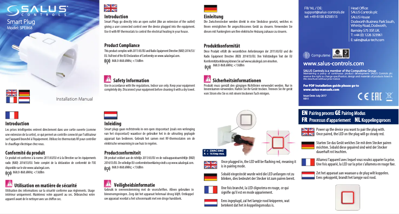 Imagen de la primera página del manual del dispositivo SPE868