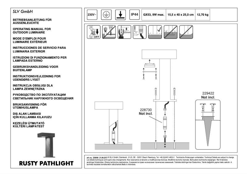 Página nº 1 - Manual de usuario SLV 230090