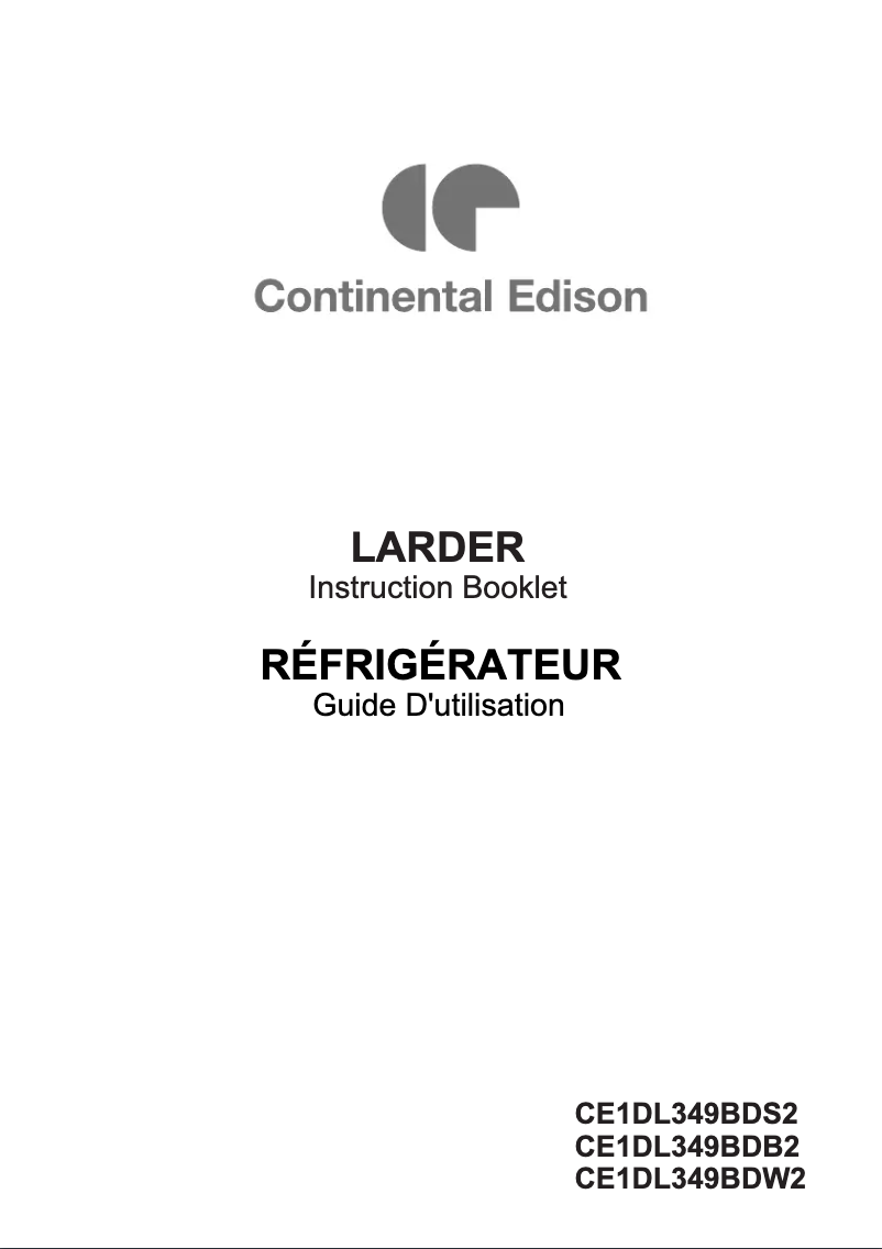 Página 1 del manual Manual de usuario Continental Edison CE1DL349BDW2