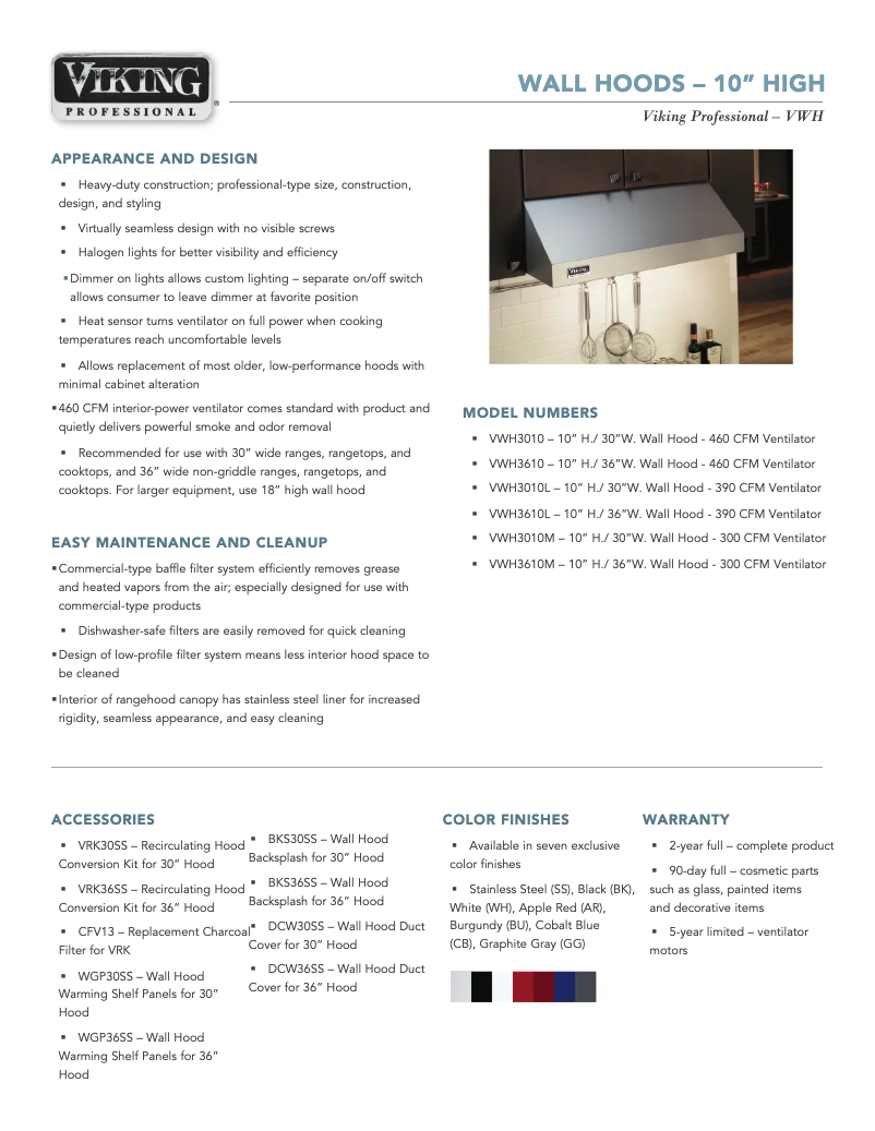 Imagen de la primera página del manual del dispositivo VWH3010