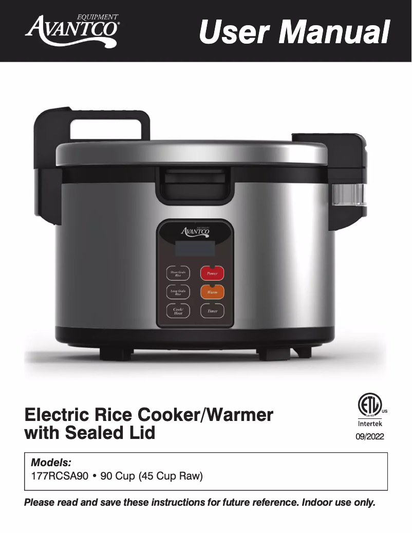 Imagen de la primera página del manual del dispositivo RW92