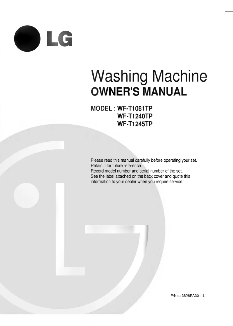 Página nº 1 - Manual de usuario LG WF-T1240TP