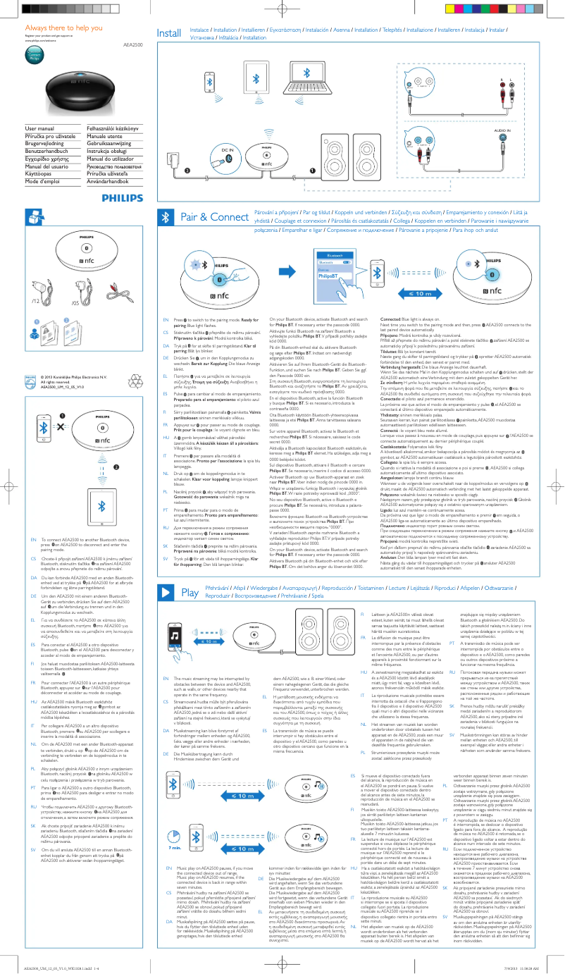 Imagen de la primera página del manual del dispositivo AEA2500