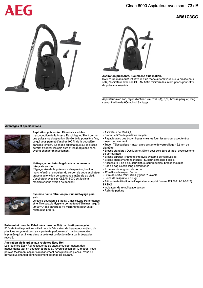 Imagen de la primera página del manual del dispositivo AB61C3GG