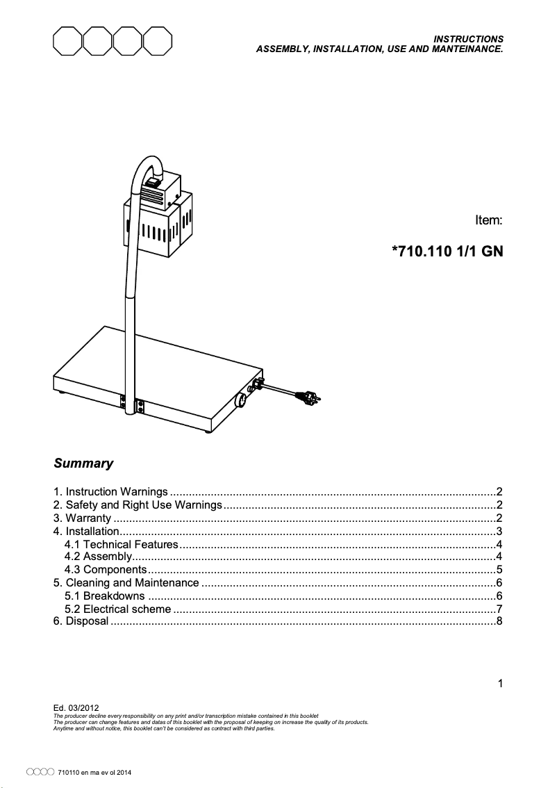 Página nº 1 - Manual de usuario Emga 710110