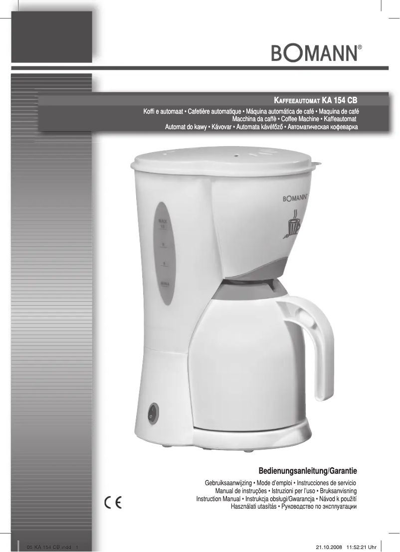 Imagen de la primera página del manual del dispositivo KA 154 CB