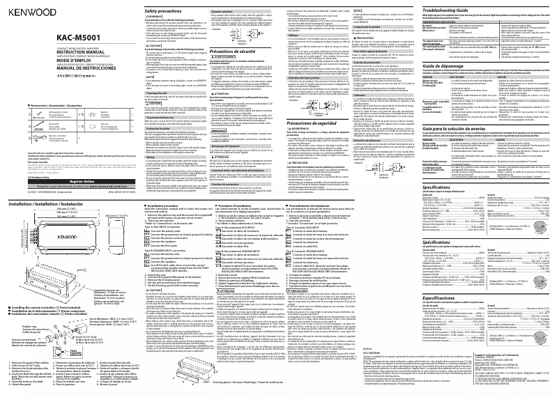 Página nº 1 - Manual de usuario Kenwood KAC-M5001