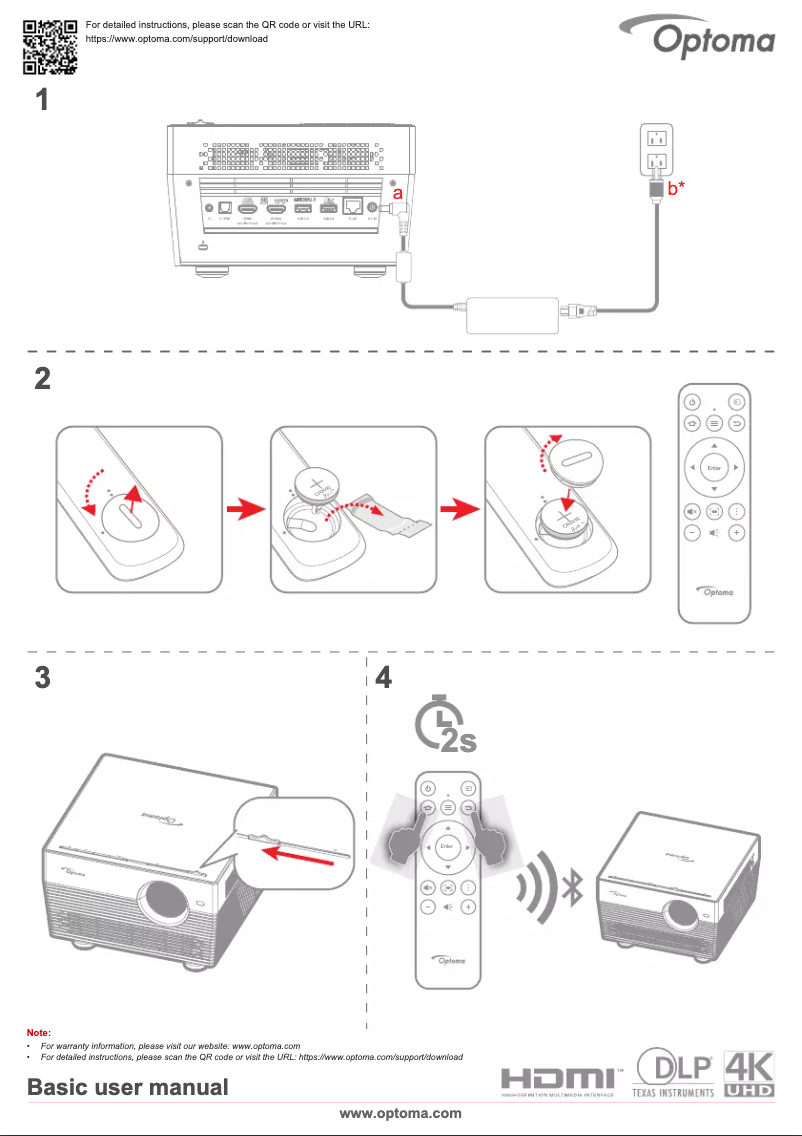 Página 1 del manual Manual de usuario Optoma UHL55