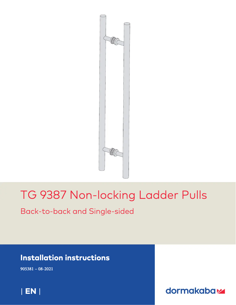 Página 1 del manual Manual de usuario Dormakaba TG9387