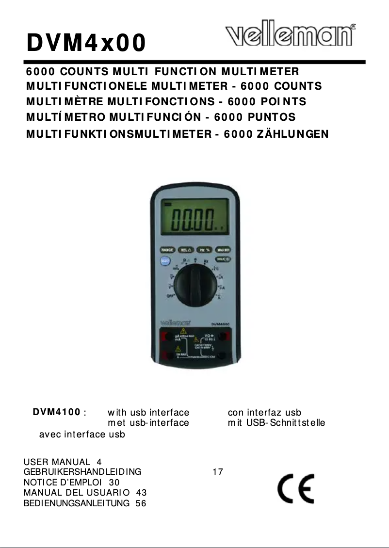 Página 1 del manual Manual de usuario Velleman DVM4000