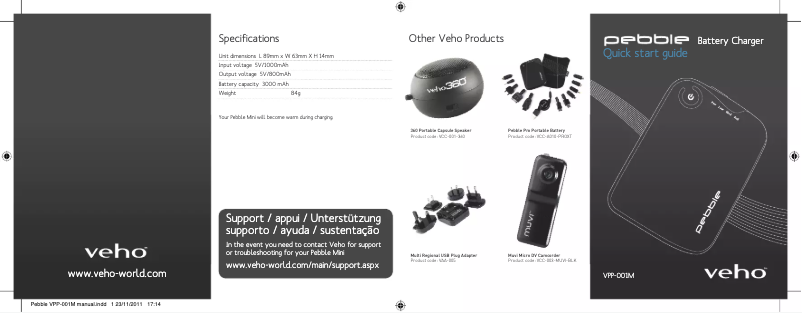 Página nº 1 - Manual de usuario Veho Pebble Mini