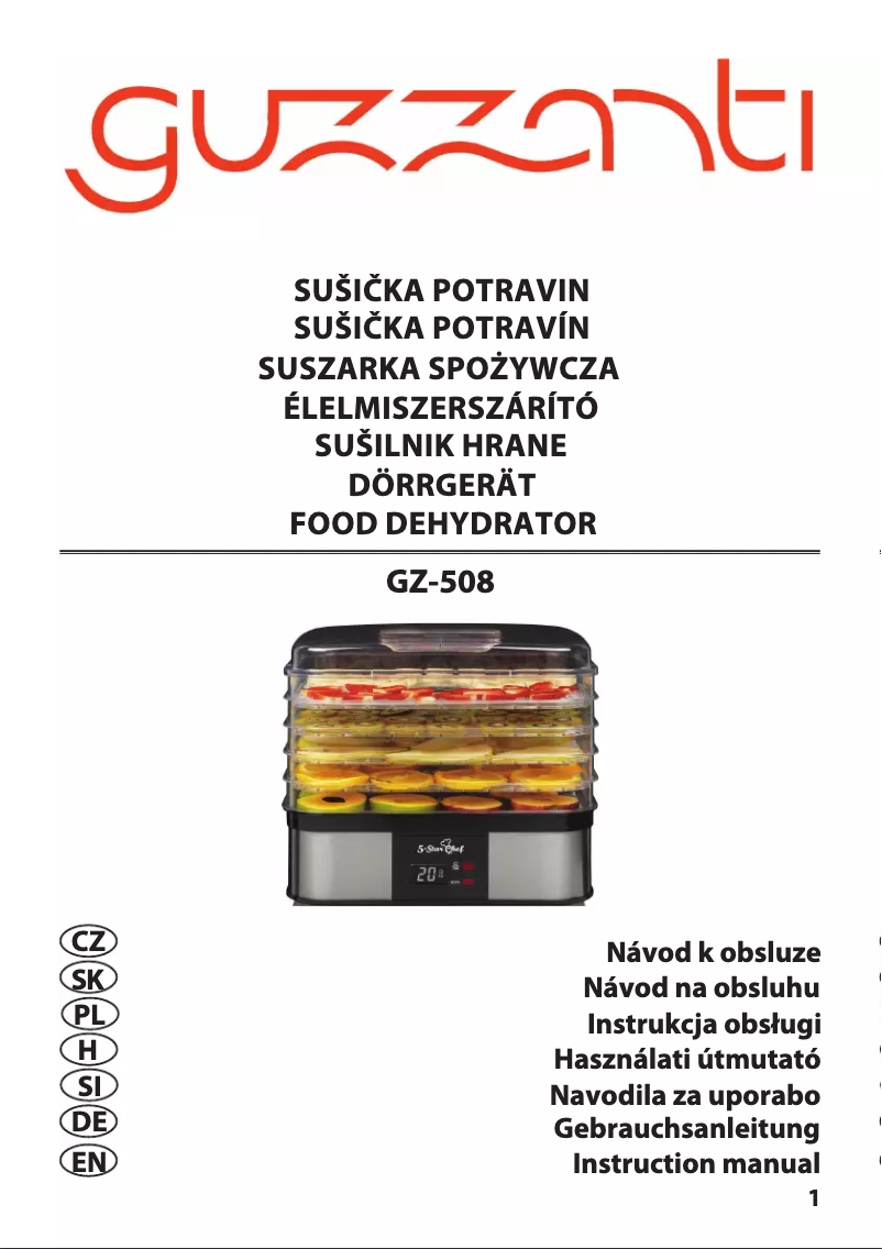 Imagen de la primera página del manual del dispositivo GZ-508