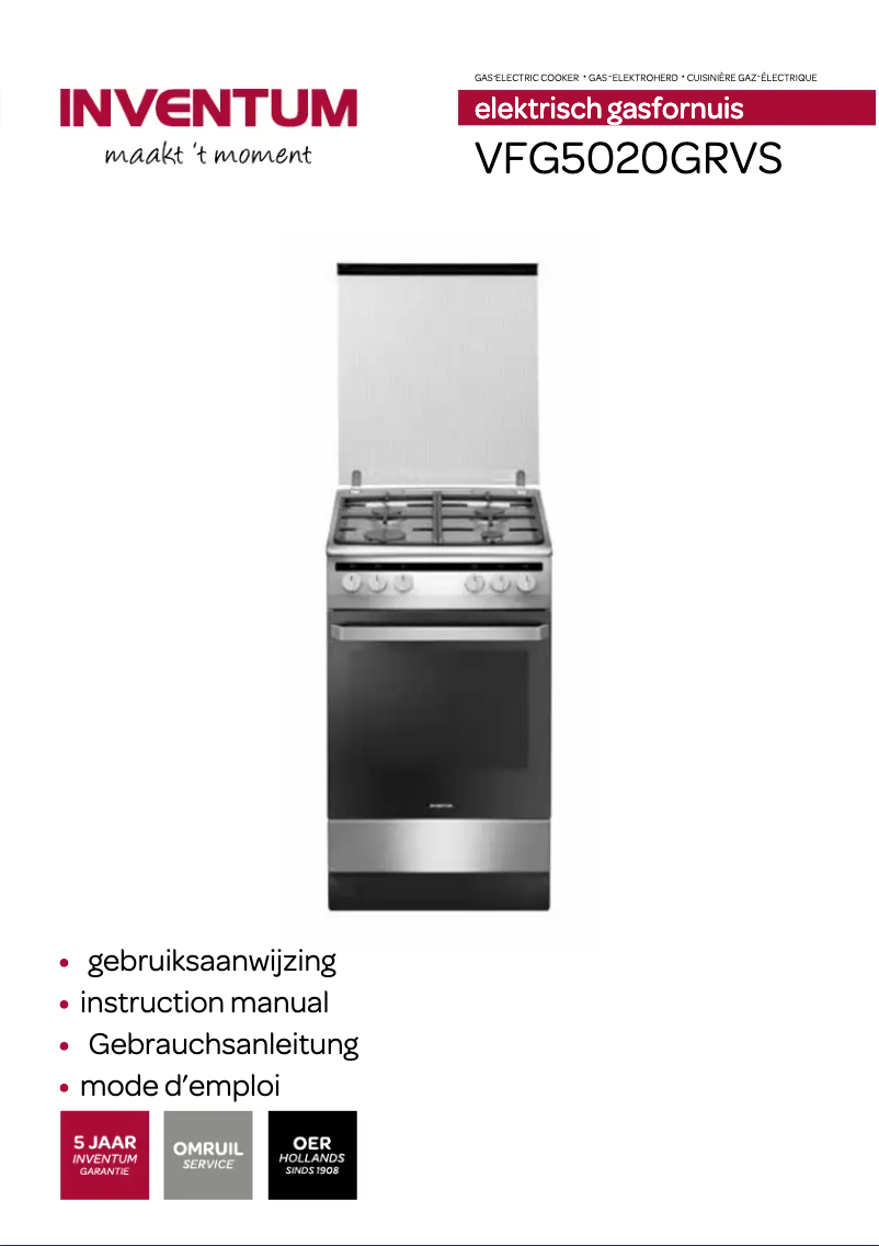 Página 1 del manual Manual de usuario Inventum VFG5020GRVS